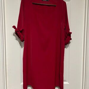 Red Quarter-sleeve Dress